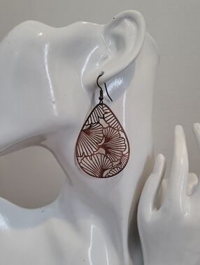 3/$30 Delicate Brass Filigree Teardrop Earrings